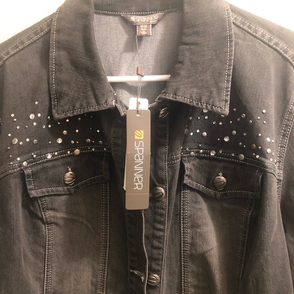 NWT SPANNER black washed jean jacket - Picture 4 of 6